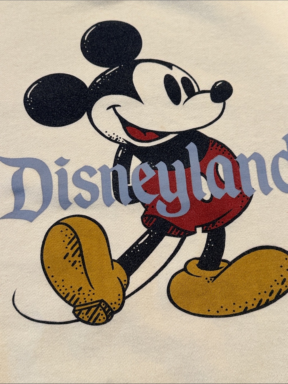 Original Disney Sz XS Cream Mickey Mouse Crewneck Sweatshirt - Picture 6 of 8